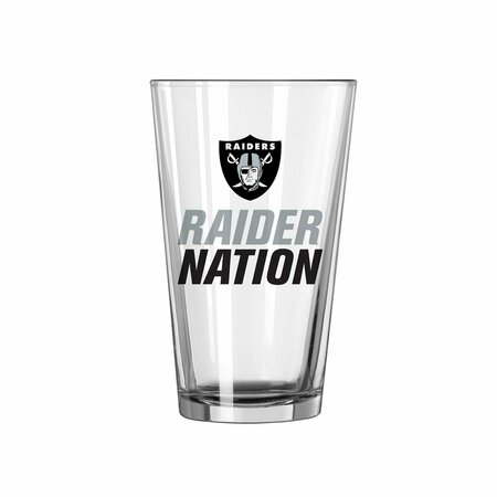 LOGO BRANDS Las Vegas Raiders 16oz Slogan Pint Glass 623-G16P-X10